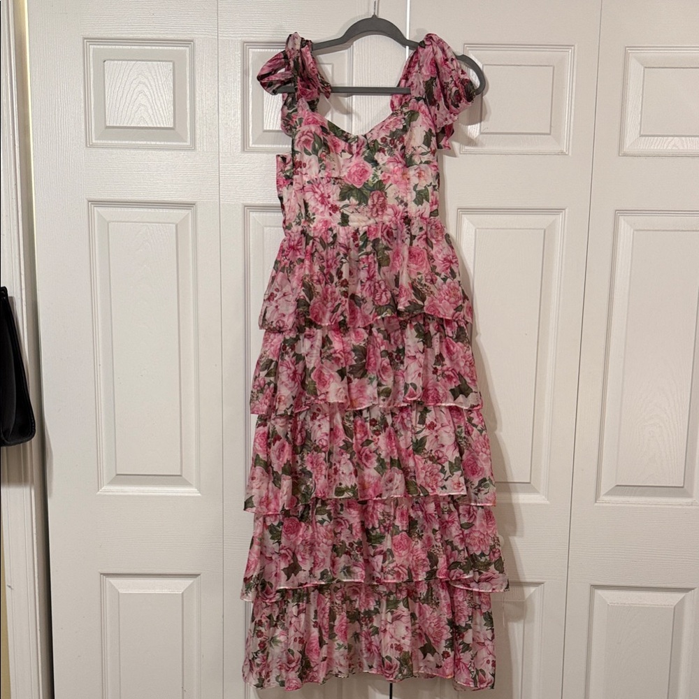 Floral Pink Maxi Dress